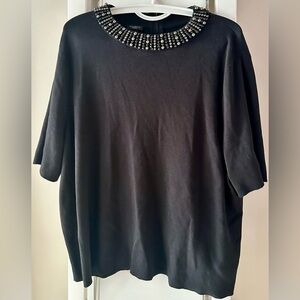 Black Embellished Women's Top